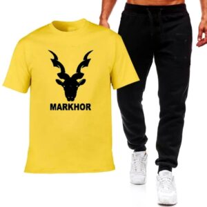 Premium Micro Men’s Tracksuit Markhor Print Comfortable Sportswear For Gym Workout Training And Daily Wear - Image 4