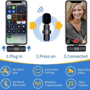 K9 Professional Wireless Lavalier Lapel Microphone For Android Smartphones Cordless Omnidirectional Condenser Recording Mic For Interview Video Podcast Vlog YouTube - Image 2