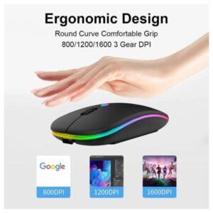 HP W10 Wireless Mouse - Slim Silent Stylish 2.4GHz Wireless Optical Mouse With Ergonomic Design Plug And Play USB Receiver For Laptop PC (Random Color) - Image 4