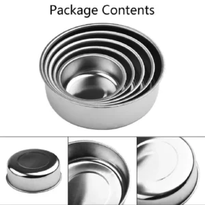 5pc Set Stainless Steel Bowl with Lid Kitchen Refrigerator Food Storage Mixing Bowls Sealed - Image 4