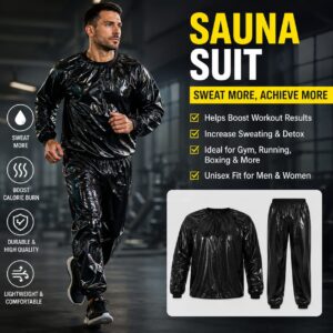 Sauna Suit Heavy Duty Anti Rip PVC Durable Flexible Design Increases Sweating Boosts Calorie Burn Supports | Random Color - Image 1