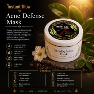 Acne Defense Face Mask 50g – Natural Deep Cleansing Mask for Acne, Oil Control, Blemishes & Clear Skin - Image 1