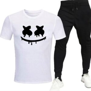 Premium Micro Men’s Tracksuit Smile Face Print – Comfortable Sportswear | Gym & Workout Suit - Image 3