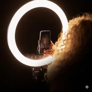 Portable Clip-On Selfie Ring Light with 36 LED Bulbs | 3 Brightness Levels | Rechargeable Fill Light for Phones | Without Stand - Image 2