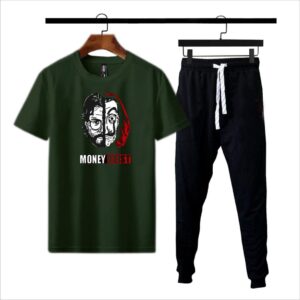 Premium Micro Men’s Tracksuit Money Heist Print – Comfortable Sportswear | Gym & Workout Suit - Image 3