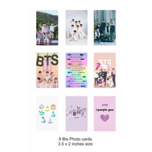BTS Photo Cards Pack of 9 | K-Pop BTS Army Collectible Cards | High Quality Single Side Printed Photo Cards for Phone, Wall & Room Decoration - Image 1