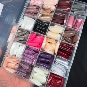 576 Pcs Multicolor Stick-On Artificial Nails Box with Free Glue - Image 5