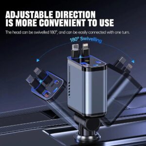 4 In 1 Fast Charging Usb-C Car Adapter - Car Accessory Designed For Power Charging And Daily Travel Routine - With Light - Image 3