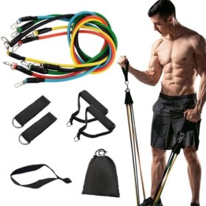 Resistance Bands Set - 11pcs Latex Pull Rope With Door Anchor, Handles, And Ankle Straps For Effective Home And Gym Workout Routines - Image 1