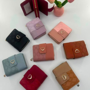 Premium Imported Ladies Check Flap Wallet with Zipper & Card Slots - Image 3