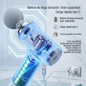 4-in-1 Rechargeable Massage Gun – Multi-Functional Deep Tissue Body Massager with 4 Massage Heads, Type-C Charging & Long Battery Life - Image 2