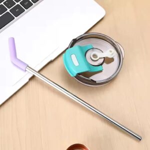 40oz Thermos Travel Mug with Handle, Leakproof Lid & Stainless Steel Straw – Double Wall Insulated Hot & Cold Tumbler - Random Color - Image 4