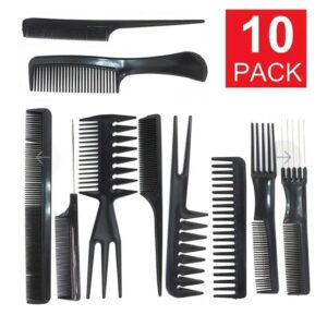10 Pcs Professional Hair Styling Comb Set | Barber, Salon & Personal Grooming Combs Kit - Image 4