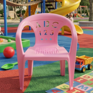 Number And Letters Design Kids Chair - Educational Alphabets Pattern Lightweight Seating Furniture Durable Comfortable Miniature Toddler Seat - (Random Color) - Image 2