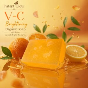 Instant Glow Vitamin C Brightening Soap – Organic Skin Brightening Soap for Glowing, Even-Toned & Healthy Looking Skin | Deep Cleansing & Daily Face & Body Care - Image 4