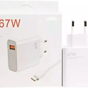 Xiaomi 67W Mini Fast Charging Power Adapter with Type-A Port & Charging Cable | Compact 67W Wall Charger for Smartphones & Devices - Image 1