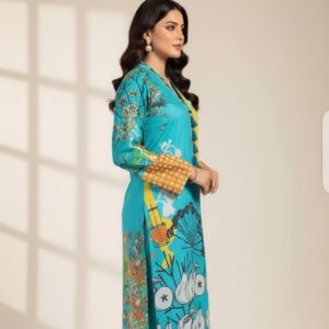 1 Piece Unstitched Digital Swiss Lawn Shirt For Girls & Women 2.5 Yard Shirt Cutting - Image 4