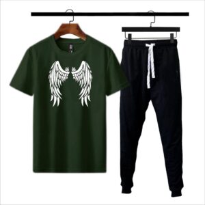 Premium Micro Men’s Tracksuit Angel Print – Comfortable Sportswear | Gym & Workout Suit - Image 3