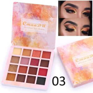 16 Color Eyeshadow Makeup Palette Matte & Shimmer Powder Eye Shadow Kit - Multi Color - Image 3